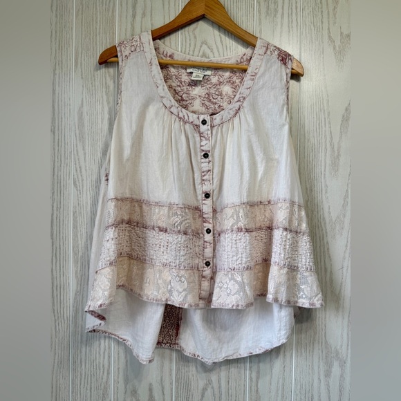 Rachel Zoe Sleeveless Embroidered Top Rustic Blouse - Size M - Picture 1 of 3
